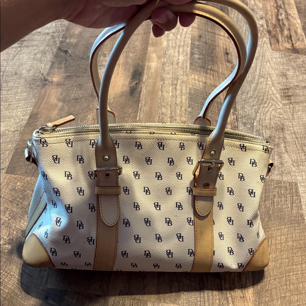 Dooney & Bourke Cream and Tan Satchel